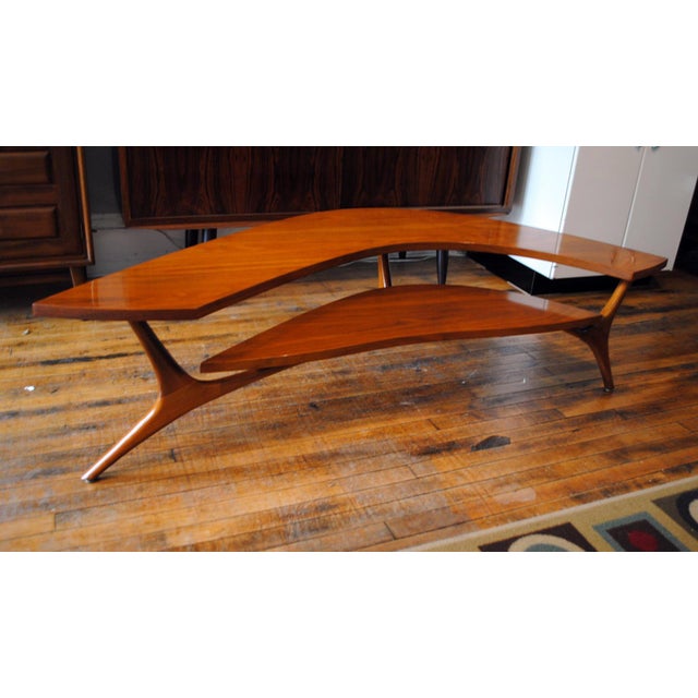 Mid Century Modern Walnut Boomerang Coffee Table 1960's Chairish