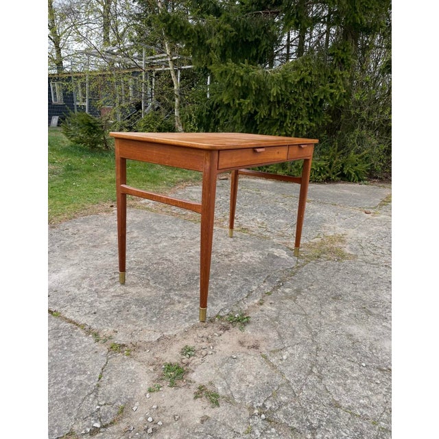 Wood Desk by Axel Larson for Förenade Möbelfabrikerna, Bodafors, Gothenburg, 1950s For Sale - Image 7 of 7