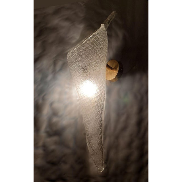 Seguso Italian Mid Century Murano Glass Sconces - a Pair For Sale - Image 4 of 11