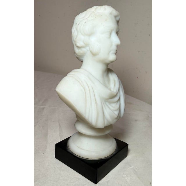 1930s Antique Charles Sumner Figural Frosted Milk Glass Bust Paperweight Sculpture For Sale - Image 5 of 15