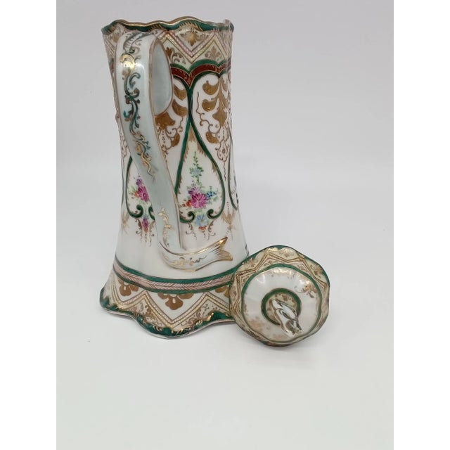 Paint Antique Hand Painted Japanese Tea/Chocolate Pot For Sale - Image 7 of 10
