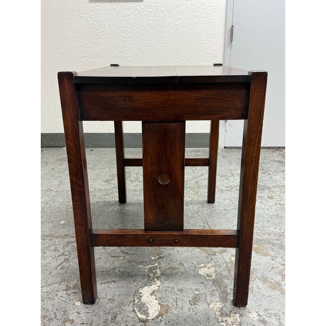 Early 20th Century Antique Wood Desk + Drawer For Sale - Image 5 of 12