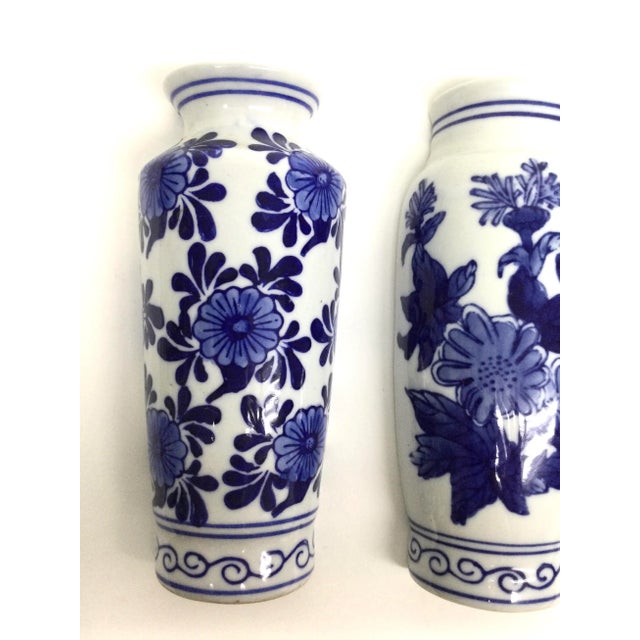 1960s Vintage Cobalt Blue Chinese Half Vase Wall Scones For Sale - Image 5 of 13