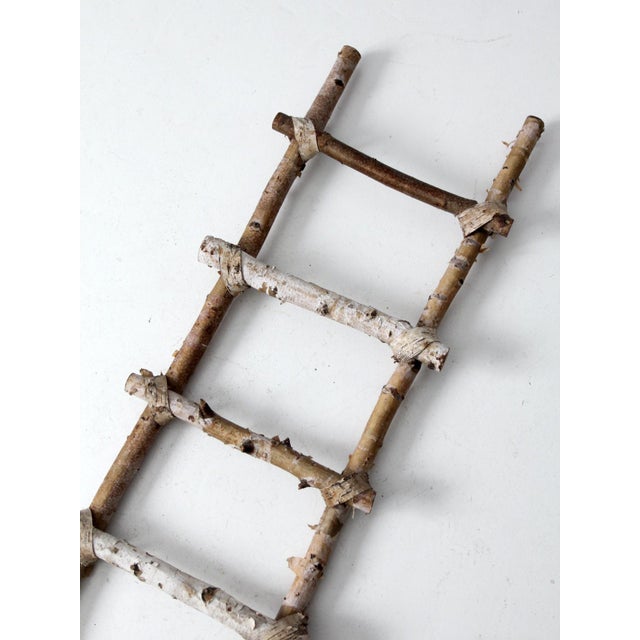 Brown Vintage Rustic Birch Ladder For Sale - Image 8 of 12