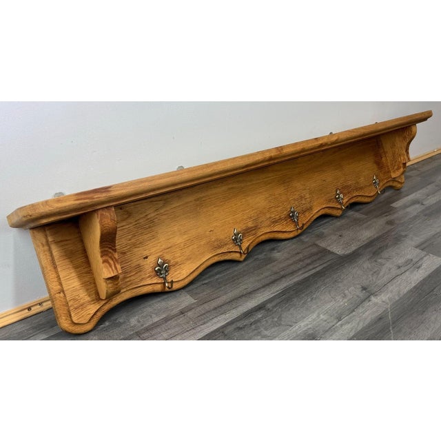 French Five Hook Ornate Carved Coat Plate Rack For Sale - Image 8 of 8