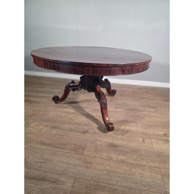 Brown Antique Rosewood Circular Tilt Top Dining Table, 1850s For Sale - Image 8 of 8