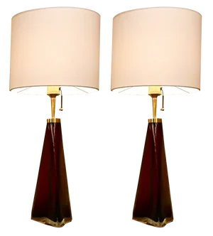 Large Swedish Art Glass Model Rd1319 Table Lamps by Carl Fagerlund for Orrefors, 1950s, Set of 2
