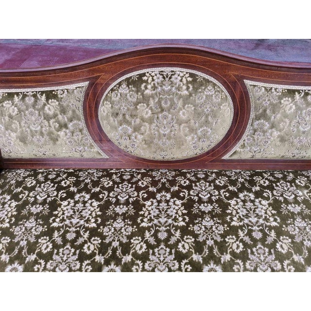 Italian Art Nouveau Sofa Bed in Damask Fabric For Sale - Image 15 of 18