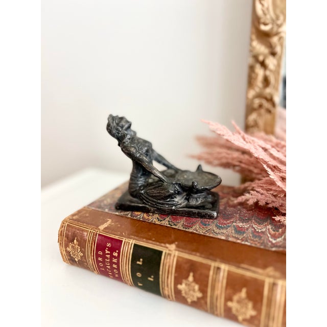 Metal Antique Art Deco Egyptian Revival Incense Burner For Sale - Image 7 of 7