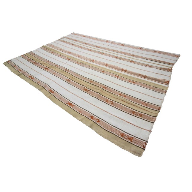 1960s Vintage Striped Turkish Kilim Rug- 7′8″ × 10′9″ For Sale - Image 4 of 7