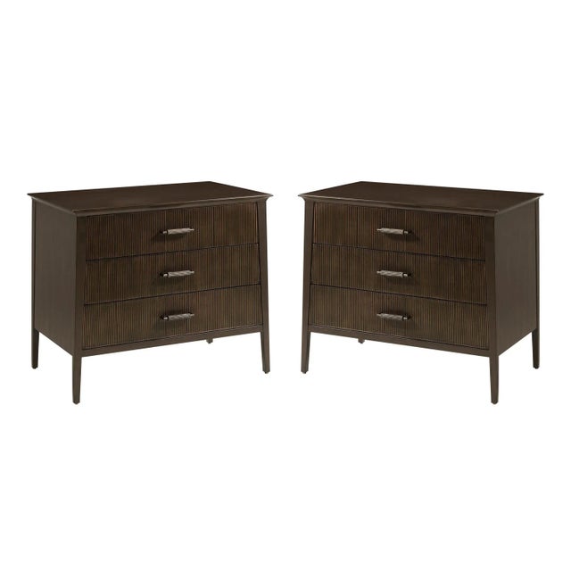 Pair of Dark Modern Nighstands For Sale - Image 10 of 10