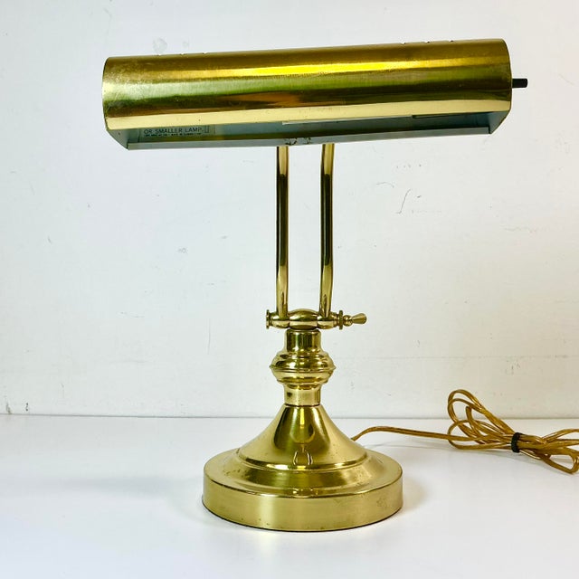 Mid 20th Century Mid 20th Century Mid-Century Modern Art Deco Articulating Brass Piano Bankers Desk Lamp. For Sale - Image 5 of 15