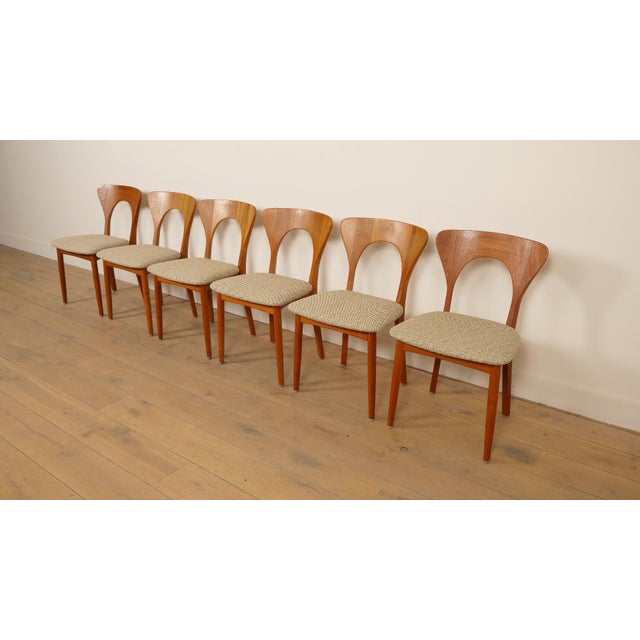 Teak Peter Dining Chairs by Niels Koefoed for Koefoeds Hornslet, Set of 6 For Sale - Image 11 of 16