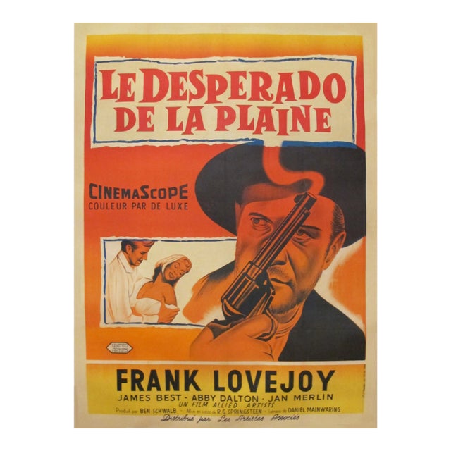 1958 Vintage Movie Poster, Desperado de la plaine For Sale