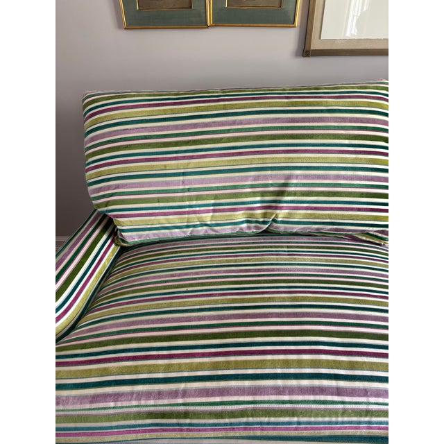 Manuel Canovas Manuel Canovas Striped Velvet Sofa, Lee Manufacturer For Sale - Image 4 of 12