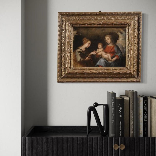 Mystical Marriage of Saint Catherine of Alexandria, 1630, Oil on Panel, Framed For Sale - Image 8 of 16