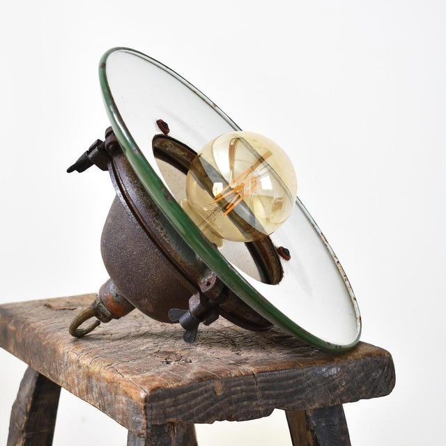Industrial cast enamel pendant light by maxlume an early original enamel factory light by maxlume. The upper part is cast...