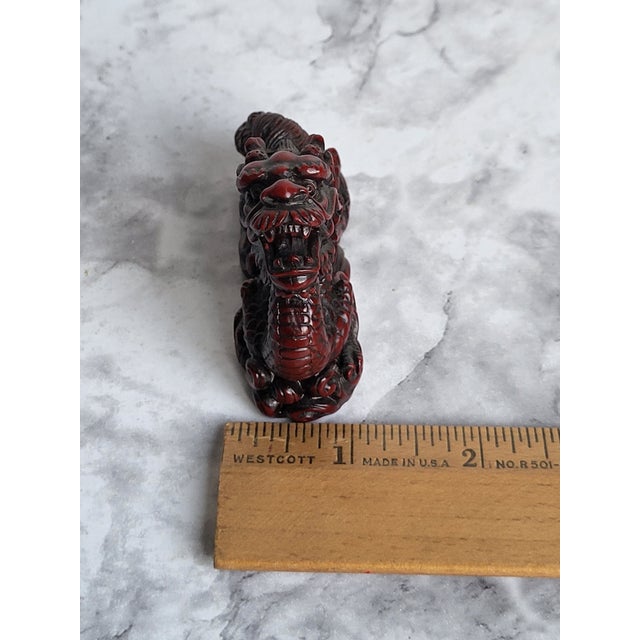 Mid 20th Century Red Boxwood Japanese Netsuke Dragon For Sale - Image 9 of 11