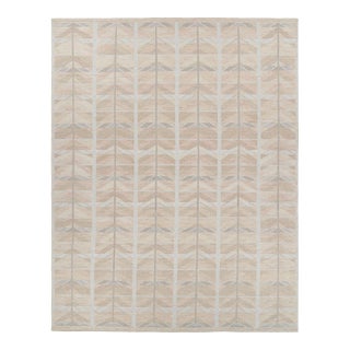 Rug & Kilim’s Oversized Scandinavian Style Rug in Peach With Geometric Patterns For Sale