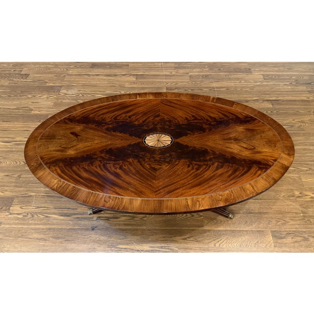 Georgian Oval Mahogany Cocktail Table by Leighton Hall - Showroom Sample For Sale - Image 17 of 17