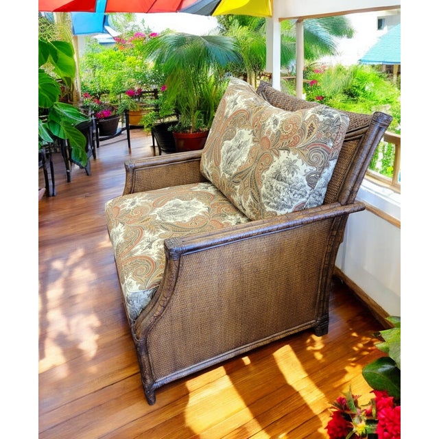 Henry Link Pair of Wicker Lounge Chairs by Henry Link For Sale - Image 4 of 12