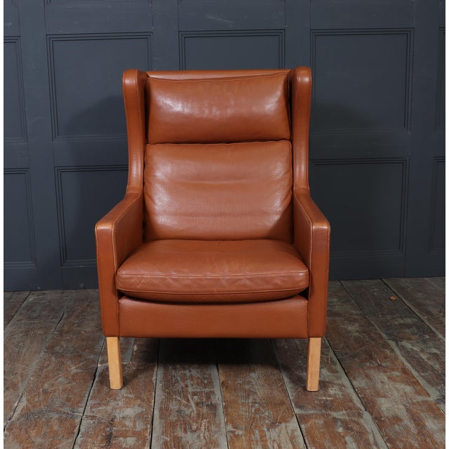Danish Highback Chair in Leather from Stouby, 1970 For Sale - Image 9 of 13