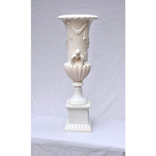 Ardalt Monumental Ardalt Impero Blanco Pedestal Vase, Romanesque Design, 1950's, Italy, # 5929 For Sale - Image 4 of 6