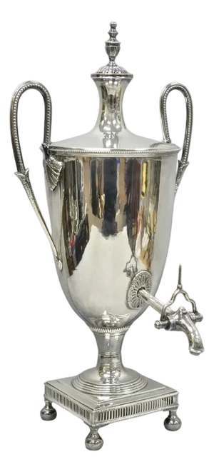 Antique English Regency Silver Plated Trophy Cup Urn Coffee Beverage Samovar