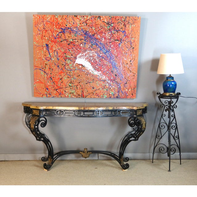 1940s Vintage Wrought Iron Side Table, 1940s For Sale - Image 5 of 8