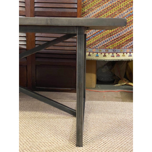 Wood Timothy Oulton Sassafras & Iron Modern Dining Table For Sale - Image 7 of 13