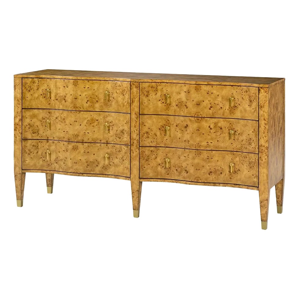 Serpentine Burl Wood Dresser | Chairish