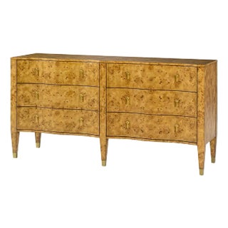 Serpentine Burl Wood Dresser For Sale