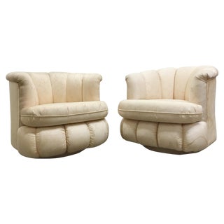 80s Glam Swivel Chairs - A Pair For Sale