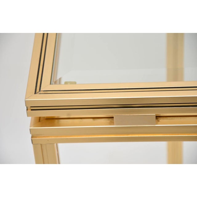 Gold Vintage French Console Table from Pierre Vandel, 1970s For Sale - Image 8 of 10
