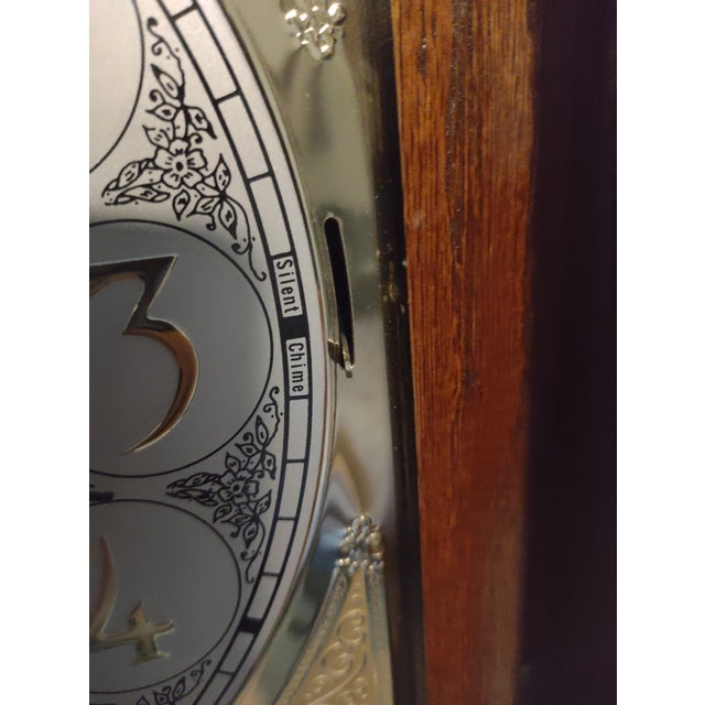 1990s Ridgeway Oak Grandfather Clock Westminister Chimes Chairish