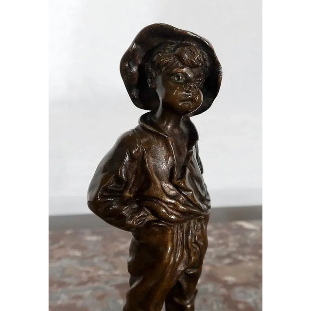 Bronze Garçon mains dans les poches Sculpture, 1910 For Sale - Image 4 of 15