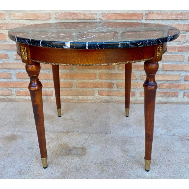 French Bronze Mounted Center, End or Sofa Table with Black Marble Top, 1940s For Sale - Image 17 of 18