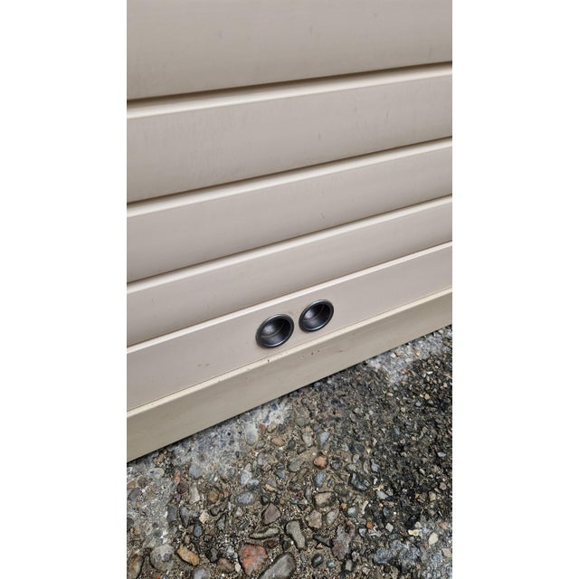 1950s White Iron Storage Cabinet with Shutter, 1950s For Sale - Image 5 of 14