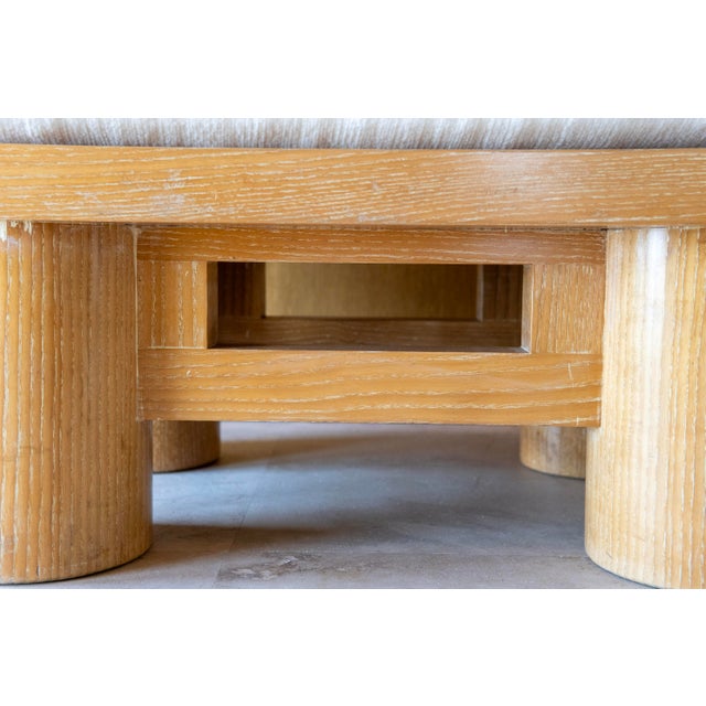 Mid-Century Modern Karl Springer Dowelwood Ottoman With Upholstered Cushion, Circa 1970s For Sale - Image 3 of 12
