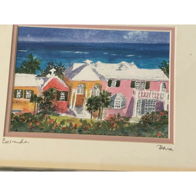 Vintage Original Art Bermuda Watercolor Signed For Sale - Image 4 of 5