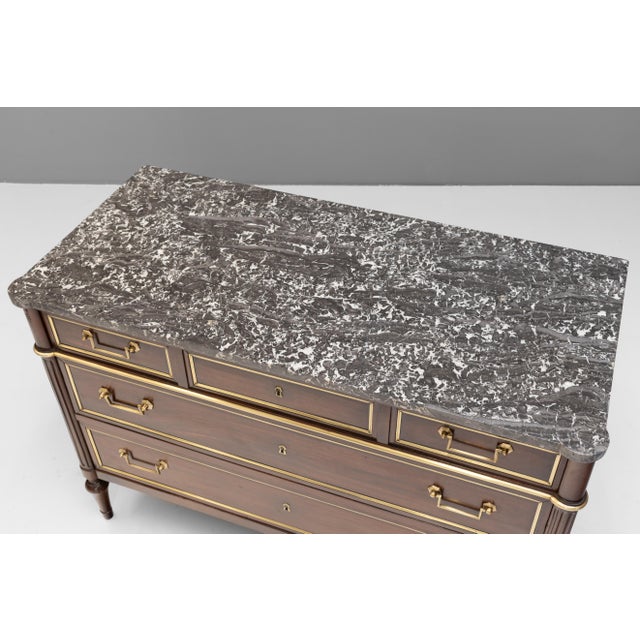 Mid 19th Century Antique Marble Top Chest, 1850 For Sale - Image 5 of 11