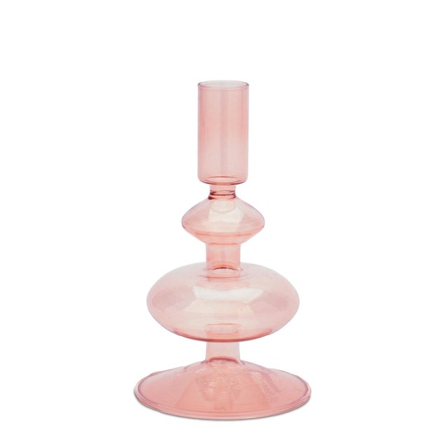 2020s Multicolored Glass Taper Candle Holder (Set of 3) For Sale - Image 5 of 5