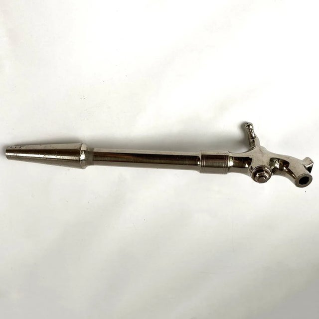 Industrial Vintage English Nickel Plated Wine Barrel / Ale Cask Spigot and Tap For Sale - Image 3 of 6