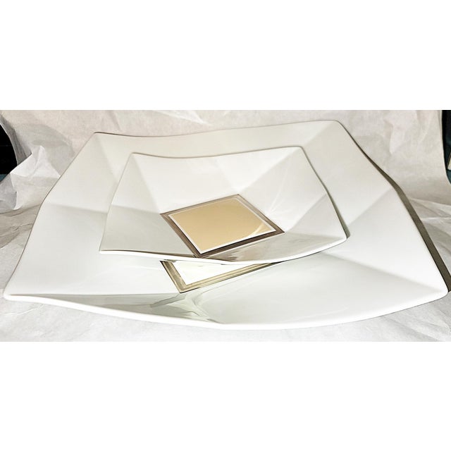 Metal Bernardaud Limoges Fr Fusion Serving Plates, Set of 2 For Sale - Image 7 of 9