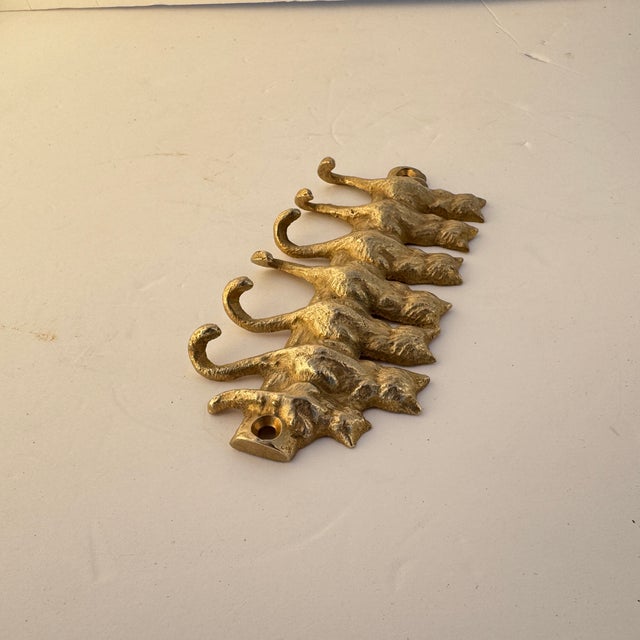 1970s Brass Cat Key Hooks For Sale - Image 4 of 6