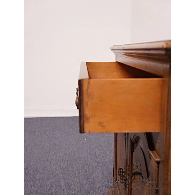 Wood Henredon Furniture Folio Twelve Collection Solid Walnut Rustic European 53" Server Buffet For Sale - Image 7 of 14