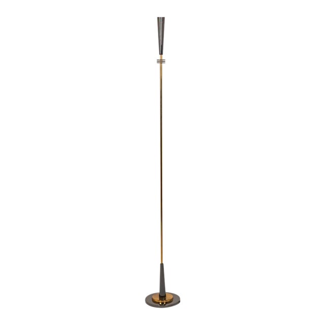 Quasar Floor Lamp in Gilt and Iridescent Metal, 20th Century, from Maison Charles For Sale