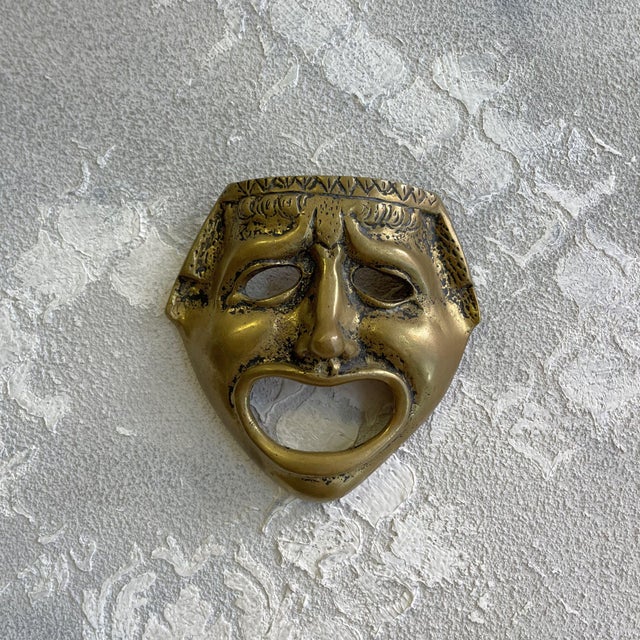 Decorative Mask in Brass from the Classical Greek-Roman Theatre, 1800s For Sale - Image 9 of 9