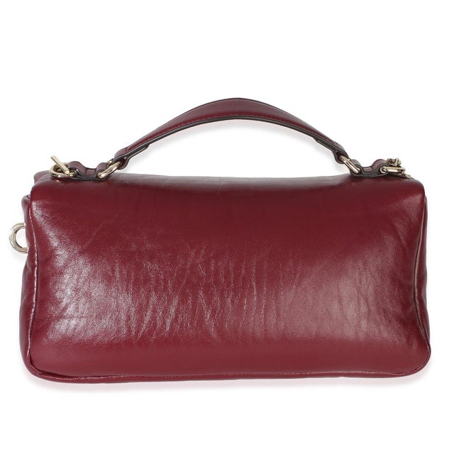 Gucci Red Lambskin GG Milano Small Top Handle Shoulder Bag For Sale - Image 4 of 8