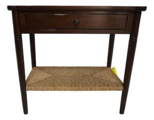 Miramar End Table With Drawer and Rush Shelf From Rooms & Gardens